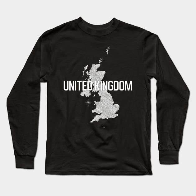 Country Wall Decor United Kingdom Black and White Art Canvas Poster Prints Modern Style Painting Picture for Living Room Cafe Decor World Map Long Sleeve T-Shirt by Wall Decor